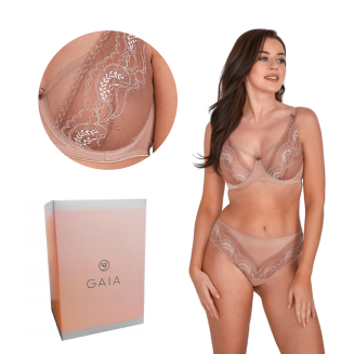 Biustonosz GAIA Soft Balconette Asteria 1131 miękki balkonetka mokka