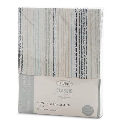 Prześcieradło bawełniane z gumką PRINT 180x200 Eurofirany niebieskie