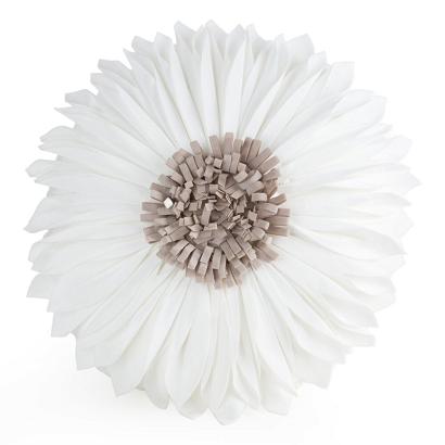 Poduszka dekoracyjna FLORES 40 Eurofirany kremowa beżowa okrągła kwiat 3D