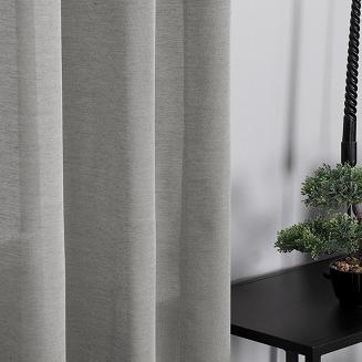 Zasłona gotowa na przelotkach BASIC 145x250 półprzezroczysta szara