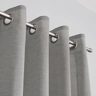 Zasłona gotowa na przelotkach BASIC 145x250 półprzezroczysta szara