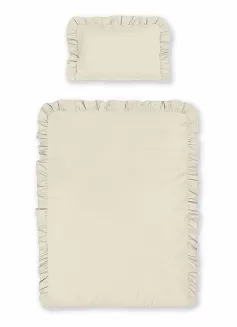 POŚCIEL BAWEŁNIANA KREMOWA Z FALBANĄ /100X135/ mayamoo