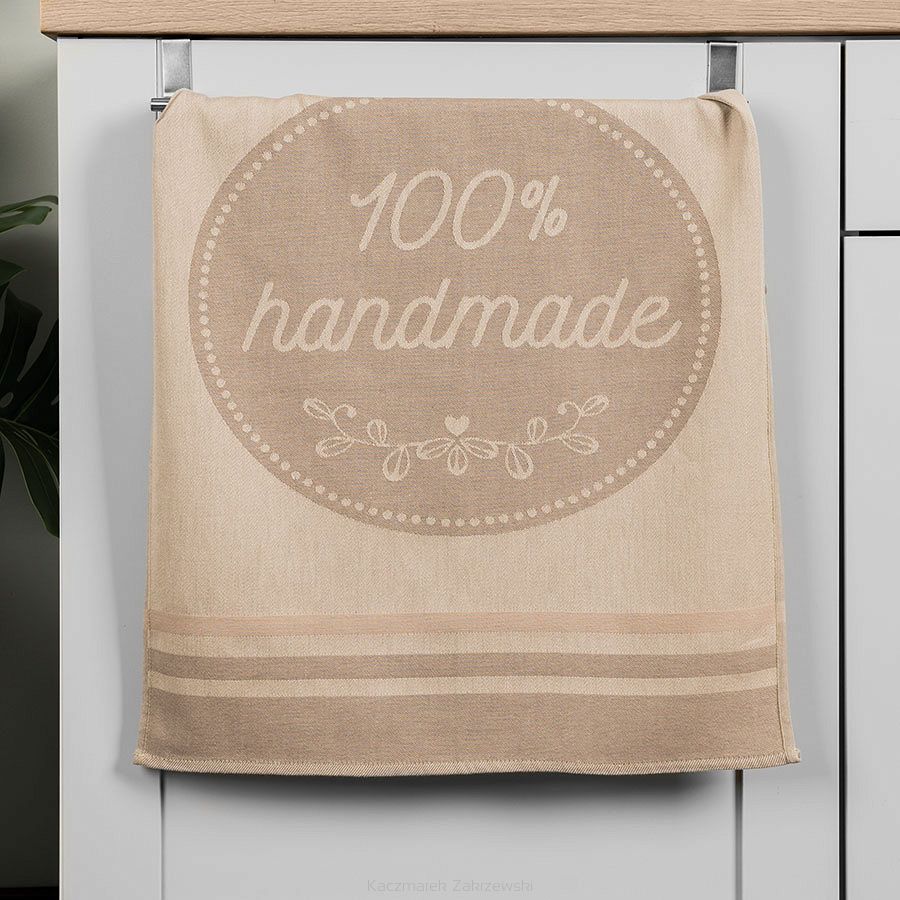Ścierka kuchenna bawełna egipska HANDMADE 50x70 beżowa