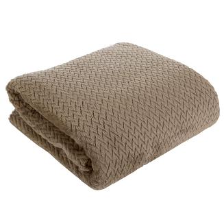 Koc narzuta na łóżko CINDY-3 150x200 ciemnobeżowy