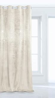 Zasłona gotowa na przelotkach Shiny 140x250 welurowa z kryształkami jasnobeżowa