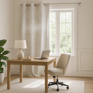 Zasłona gotowa na przelotkach Shiny 140x250 welurowa z kryształkami jasnobeżowa