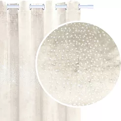 Zasłona gotowa na przelotkach Shiny 140x250 welurowa z kryształkami jasnobeżowa