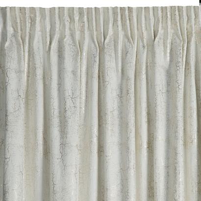 Zasłona gotowa na taśmie INGRID 140x270 Eurofirany welwetowa kremowa złocisty marmurek