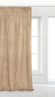 Beżowa Zasłona Welurowa Na Taśmie 140x300 Velvet Soft