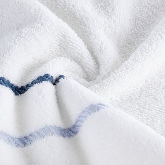 Ręcznik bawełniany z welurową bordiurą w ozdobne paseczki NEL 50x90 Eurofirany biały