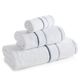 Ręcznik bawełniany z welurową bordiurą w ozdobne paseczki NEL 50x90 Eurofirany biały