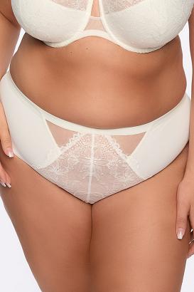 Figi damskie z koronką i tiulem Laila 1280 ecru