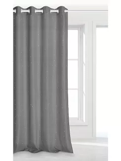 Zasłona gotowa na przelotkach CRYSTAL 140x250 grafitowa z kryształkami