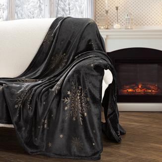 Koc świąteczny KOC25 150x200 Eurofirany czarny