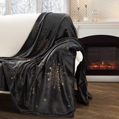 Koc świąteczny KOC25 150x200 Eurofirany czarny