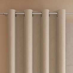 Zasłona gotowa na przelotkach VELVI 140x160 jasnobeżowa