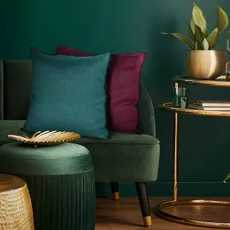 Poszewka dekoracyjna LEN-5 45x45 Eurofirany bordowa z czarną nicią