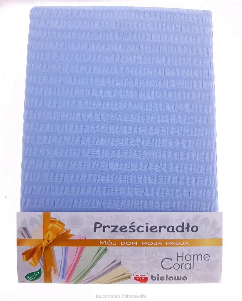 Prześcieradło z kory 160x200 100% bawełna niebieskie