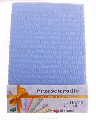 Prześcieradło z kory 160x200 100% bawełna niebieskie
