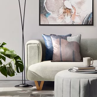 Poszewka dekoracyjna VELVET 45x45 Eurofirany beżowa brązowa motyw geometryczny