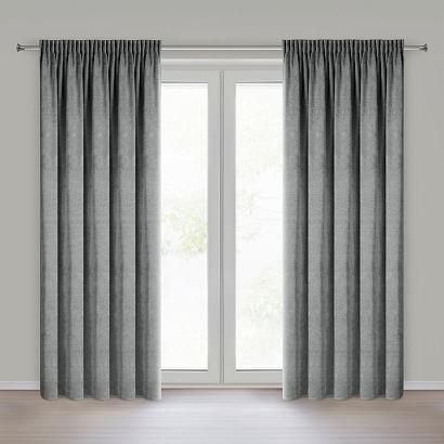 Zasłona gotowa na taśmie NESKA 140x270 Eurofirany stalowa o szenilowej strukturze