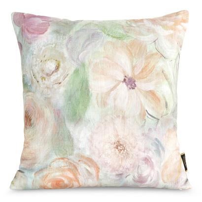 Poszewka dekoracyjna LEN 45x45 Eurofirany beżowa malowane kwiaty