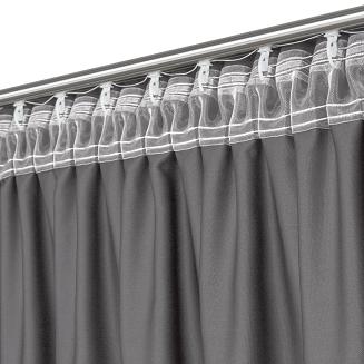 Zasłona gotowa na taśmie DORA Eurofirany szary