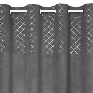 Zasłona gotowa na przelotkach HAZEL 140x250 Eurofirany grafitowy