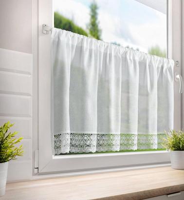 Firana gotowa na taśmie ROSE 150x60 Eurofirany biała