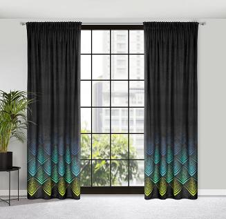 Zasłona gotowa na taśmie ANGELINA 140x270 Eurofirany czarny