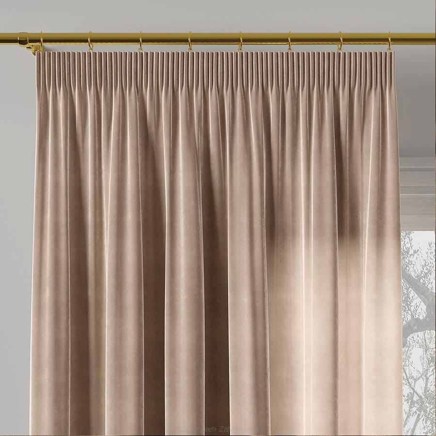 Zasłona gotowa na taśmie VELVI 140x250 jasnobeżowa