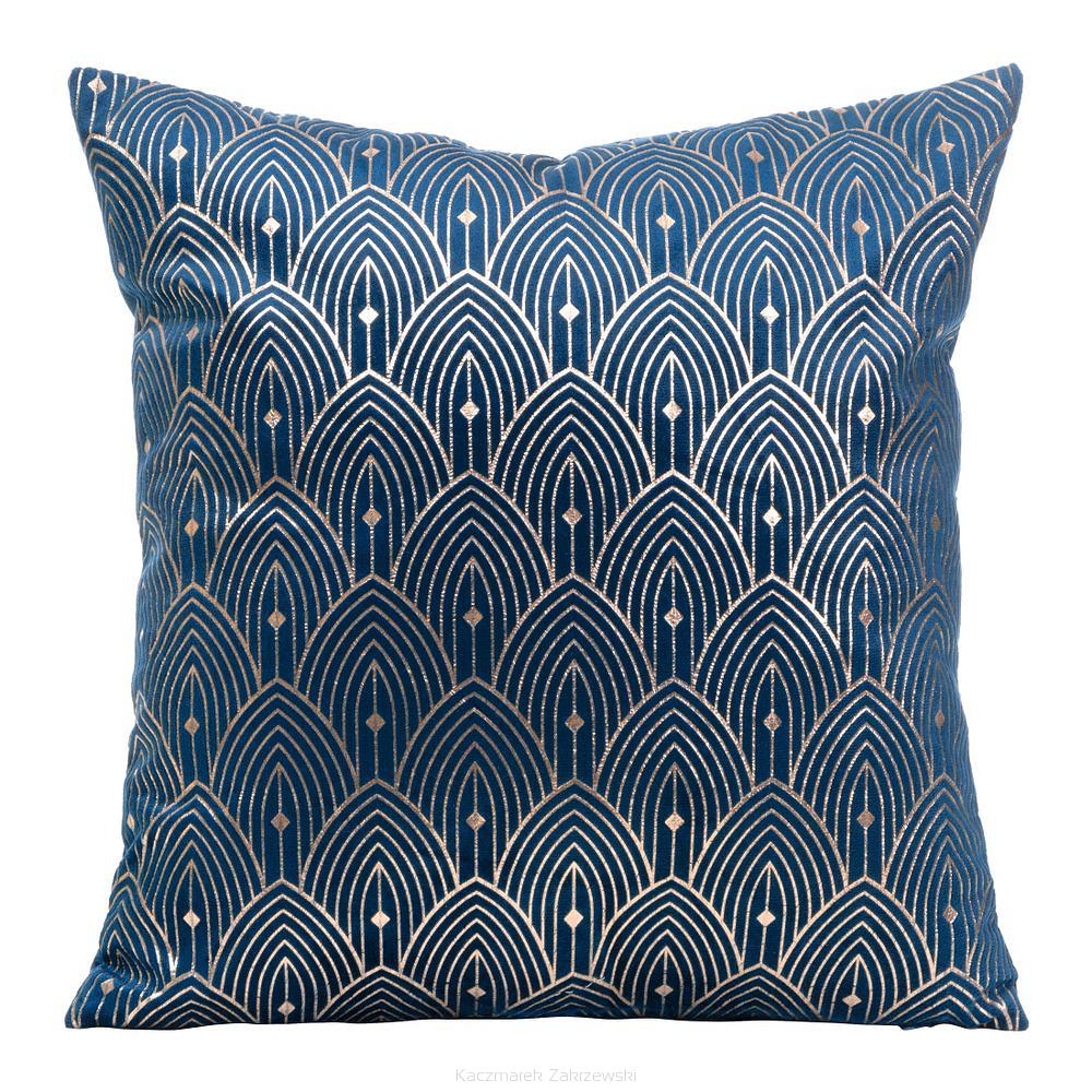 Poszewka dekoracyjna AGNES 40x40 Design91 granatowy/złoty