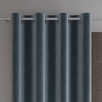 Zasłona gotowa na przelotkach VELVI 140x230 niebieska