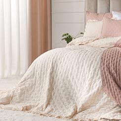 Narzuta dekoracyjna z falbaną WERONA 200x220 beżowa