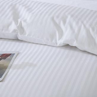 Komplet pościeli adamaszek satyna bawełniana 160x200 biała