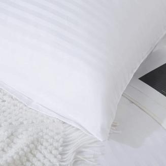 Komplet pościeli adamaszek satyna bawełniana 160x200 biała