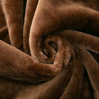 Koc akrylowy tłoczony LIV 200x220 gruby ciepły brązowy