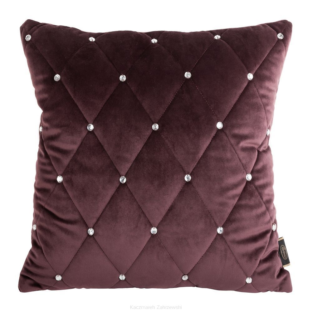 Poszewka dekoracyjna VELVET 45x45 Eurofirany bakłażanowy