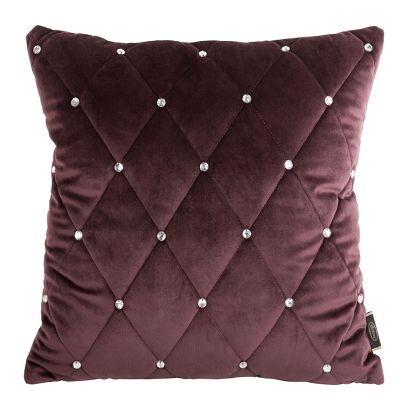 Poszewka dekoracyjna VELVET-37 45x45 Eurofirany bakłażanowa