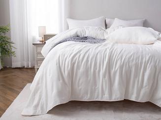 Narzuta dekoracyjna fakturowana Dotta 200x220 kremowa z haftem kropek