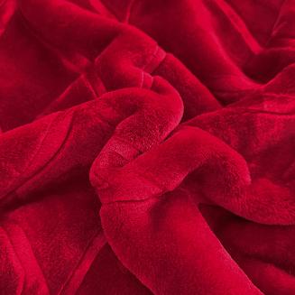 Koc akrylowy tłoczony LIV 200x220 gruby ciepły bordowy