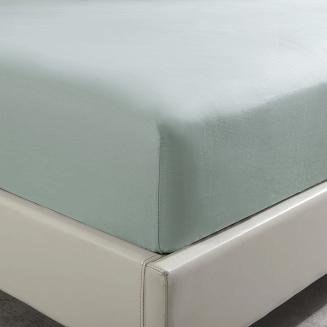 Prześcieradło satyna bawełniana z gumką 200x200 SIN szałwiowe