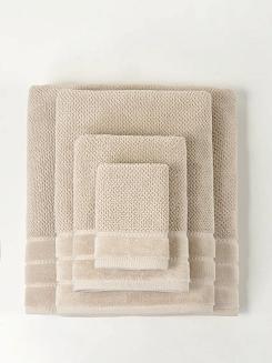 Ręcznik bawełniany o ryżowej strukturze Loren 100x150 beżowy