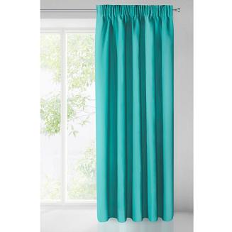 Zasłona gotowa na taśmie LOGAN 135x270 Eurofirany turkusowa