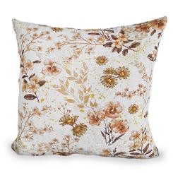 Poszewka z kory 70x80 śmietankowa beżowa miodowa kwiaty vintage