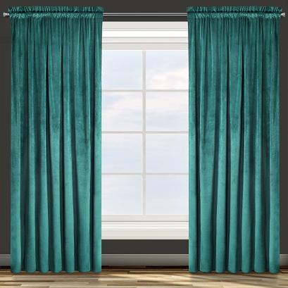 Zasłona gotowa na taśmie ROSA 140x300 Design91 turkusowa