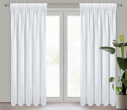 Firana gotowa na taśmie 140x270 TINA Eurofirany biała w subtelny wzorek