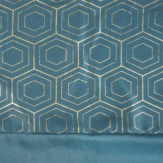 Zasłona gotowa na przelotkach DAFNE 140x250 Eurofirany niebieska + złota