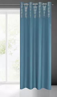 Zasłona gotowa na przelotkach DAFNE 140x250 Eurofirany niebieska + złota