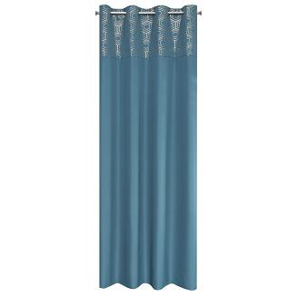 Zasłona gotowa na przelotkach DAFNE 140x250 Eurofirany niebieska + złota